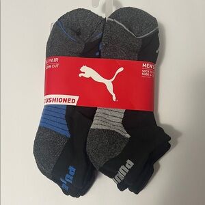 Puma Men's Athletic Socks - Black, Gray, and Blue